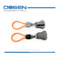 Custom Metal Zipper Fixer Orange Color Rubber Band Shiny Gunmetal Metal Zipper Slider for Bag Shoes Sportwear Accessories
